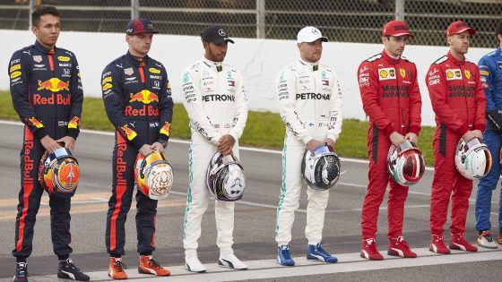 Alexander Albon, Max Verstappen, Lewis Hamilton, Valtteri Bottas, Charles Leclerc, Sebastian Vettel